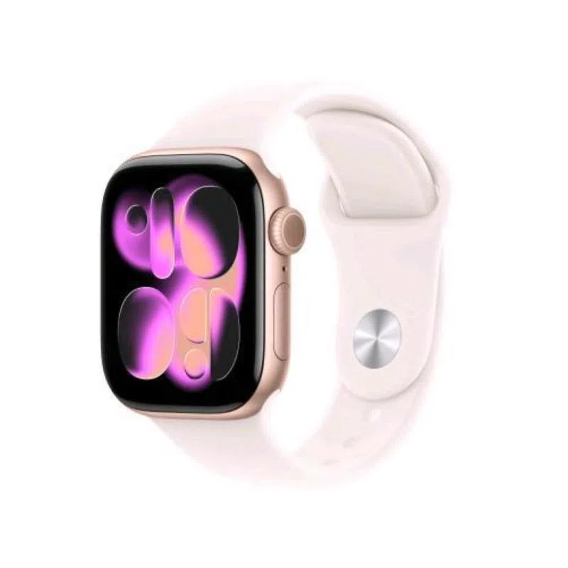 Apple watch series 11 gps 42mm cassa alluminio oro rosa con band rosa fard - m/l — 2