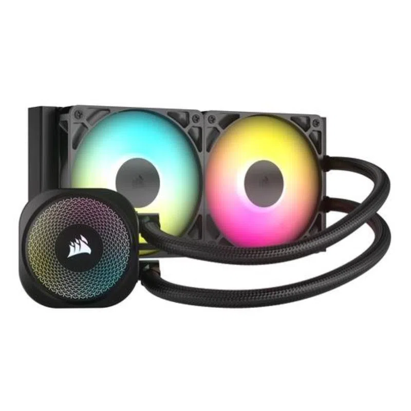 Corsair nautilus 240 rs argb liquid cpu cooler 240mm 2 ventole rs120 argb intel lga 1851/1700, amd am5/am4 nero