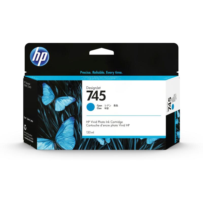 Hp cartuccia inchiostro ciano designjet 745, 130 ml