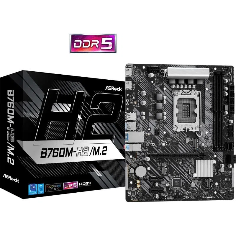 Asrock mb 1700 12/13/14/gen. b760m-h2/m.2 4xddr5 m.2 raid 2xhdmi — 2