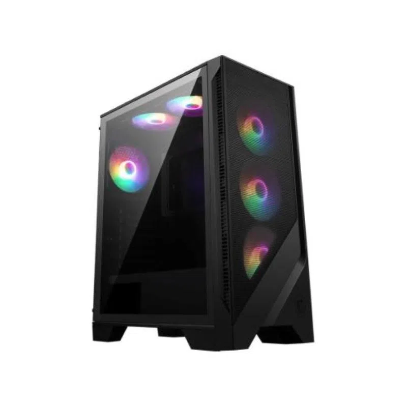Msi mag forge 120a airflow case midi tower atx, micro atx, mini-itx vetro temperato nero — 2