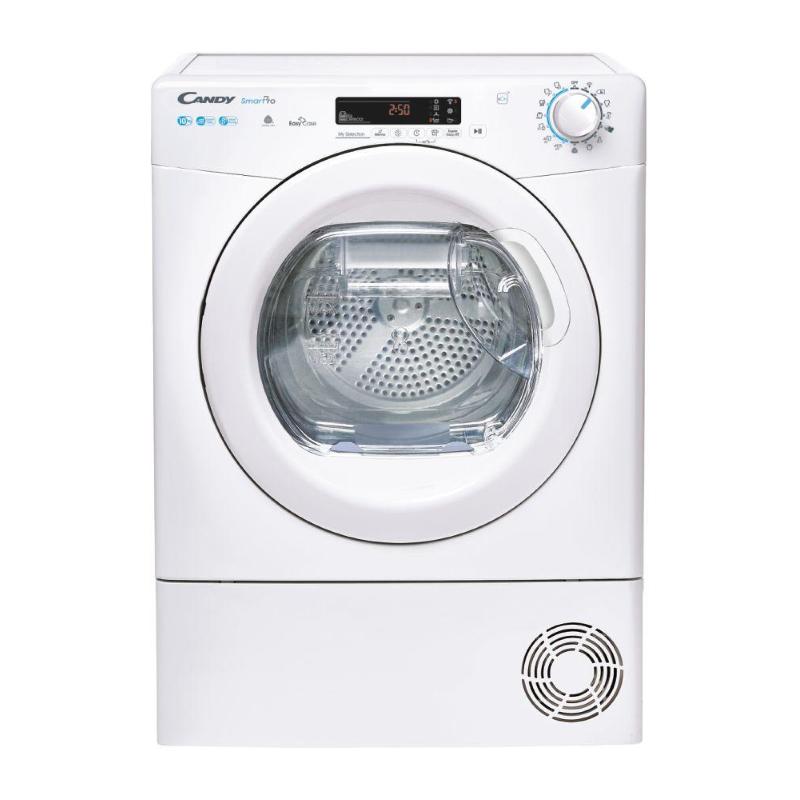 Candy smart pro csoe h10a2de-s asciugatrice a pompa di calore 10kg classe a++ con cicli rapidi e controllo remoto bianco 596x607x850