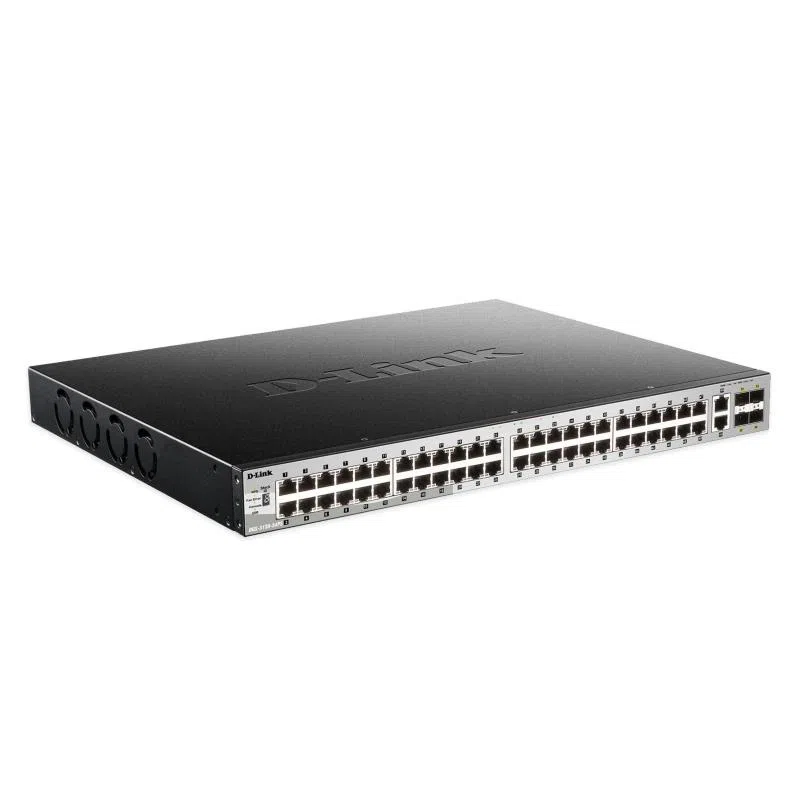 D-link dgs-3130-54ps/si switch gestito l3 gigabit 48 x 10/100/1000 (poe) + 2 x 10 gigabit ethernet + 4 x 10 gigabit sfp+ poe 370 w