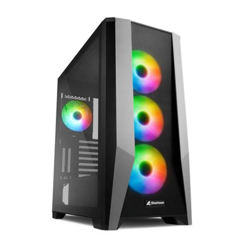 Sharkoon case tg7m rgb atx vetro temperato, 7 slot espansione, 3x120mm fan front, 1x120mm fan rear — 2