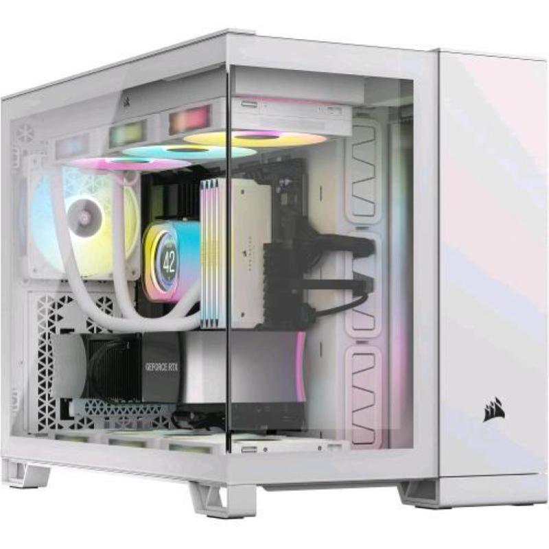 Corsair 2500x mdi tower micro-atx pannello laterale in vetro temperato minitx/matx bianco