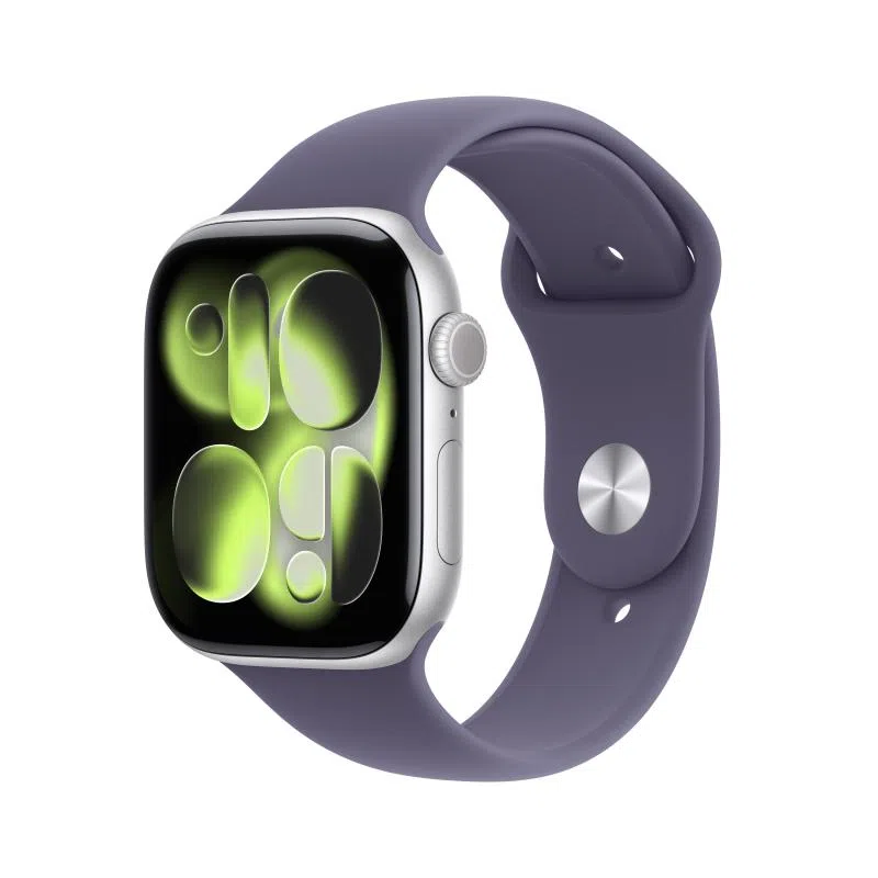 Aw s11 gps+cellular 46mm silver aluminium case with purple fog sport band - s/m — 2