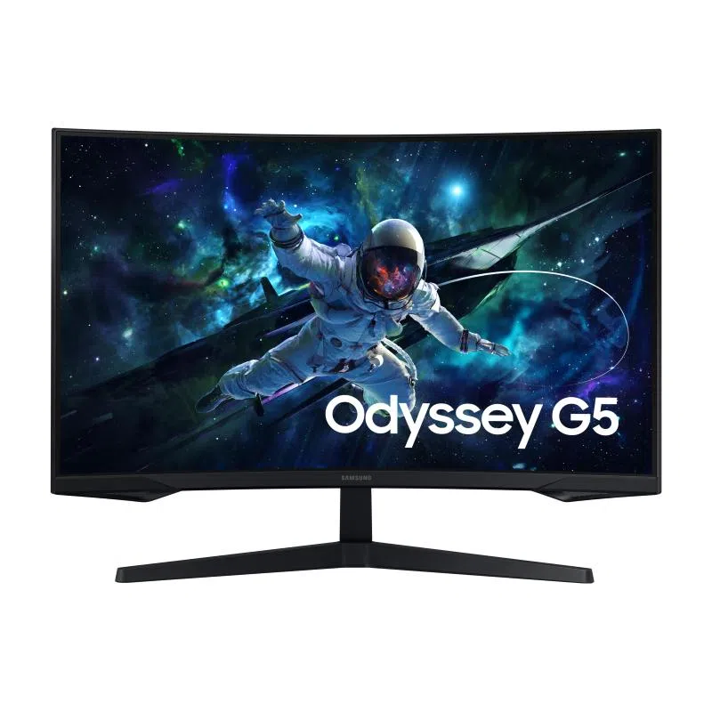 Samsung monitor gaming odyssey g5 (s32cg552), curvo (1000r), 32``, 2560x1440 (wqhd 2k), hdr10, va, 165 hz, 1 ms (mprt), freesync, hdmi, display port, ingresso audio, flicker free, eye saver mode