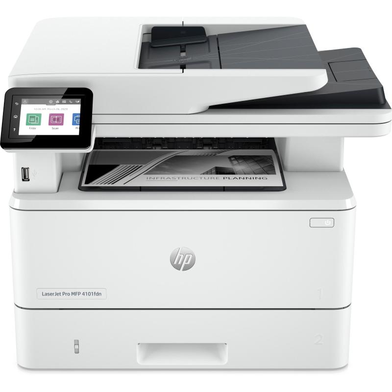 Hp laserjet pro 4102fdn stampante multifunzione laser b/n a4 fax f/r duplex 350 fogli gigabit lan usb 40ppm — 2