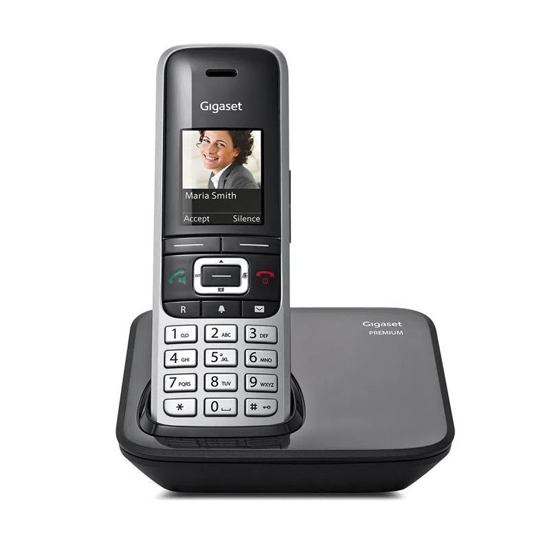 Gigaset premium 100 cordless dect rubrica 500 contatti con immagine vivavoce numeri grandi grigio/nero