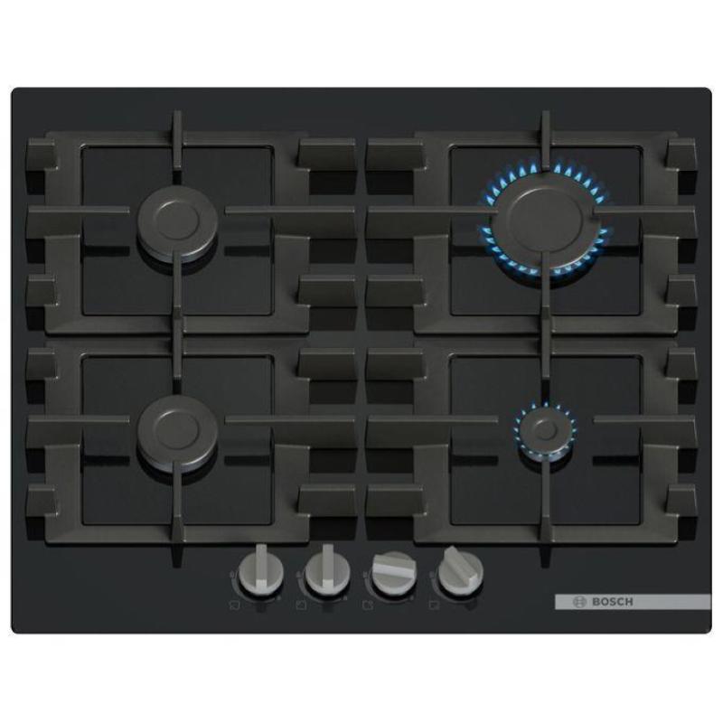 Bosch Piano Cottura Incasso Gasvetro Temper. 4zone 60cm Nero Pnp6b6k40 4242005437856