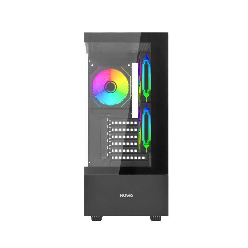 Nuwo case atx nuwo clash ck500 nero 0.45mm spcc 3*usb3.0/2.0 3*fan argb front e side glass — 2