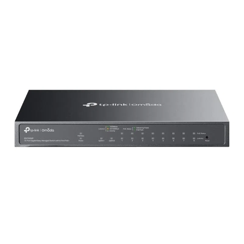 Tp-link omada es210gmp switch di rete gestito gigabit ethernet (10-100-1000) supporto power over ethernet (poe) nero