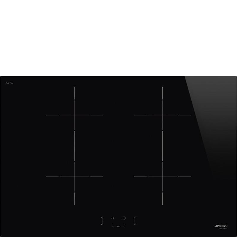 Smeg sib2741d piano cottura a induzione 4 fuochi 75 cm colore nero