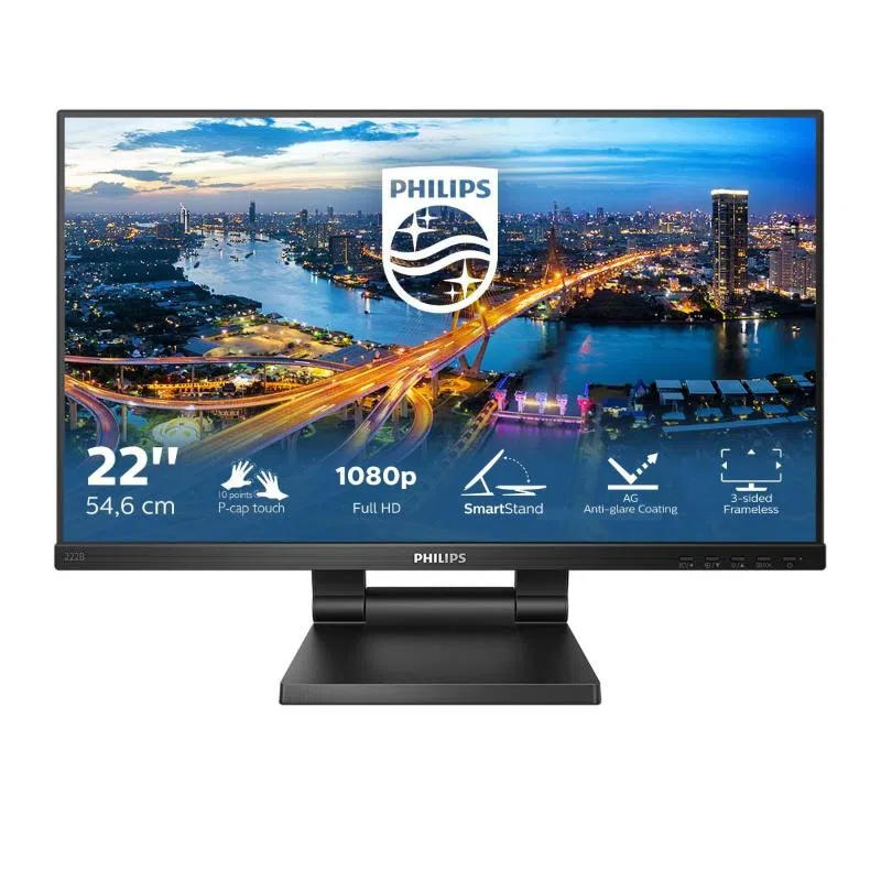 Philips b line 222b1tc/00 21.5 touch screen 75hz 1000:1 4 ms hdmi, vga, displayport — 2