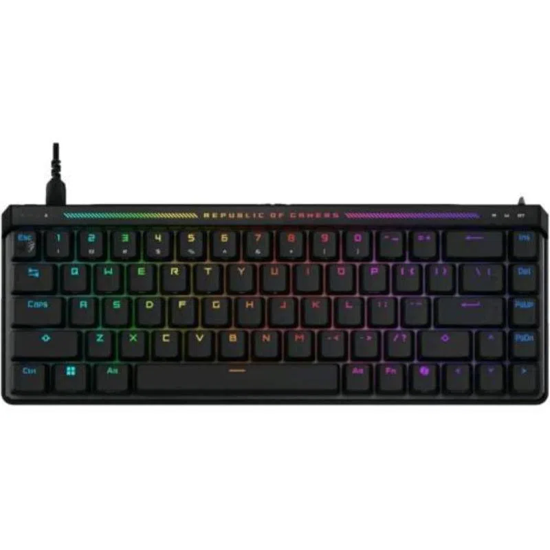 Asus m605 rog falchion ace hfx rgb tastiera gaming meccanica cablata switch magnetici rog hfx frequenza di polling 8.000hz doppia porta usb-c tre inclinazioni layout italiano nero