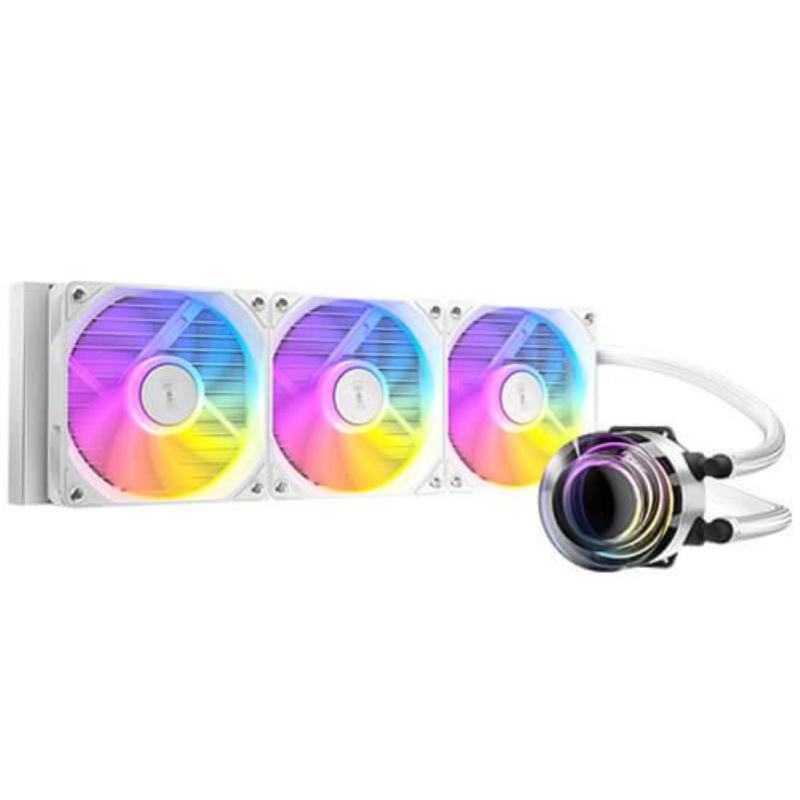 Antec vortex lum 360 white argb cpu liquid cooler intel 3 ventole 360mm 1851/1700/1200 amd am5/am4 bianco