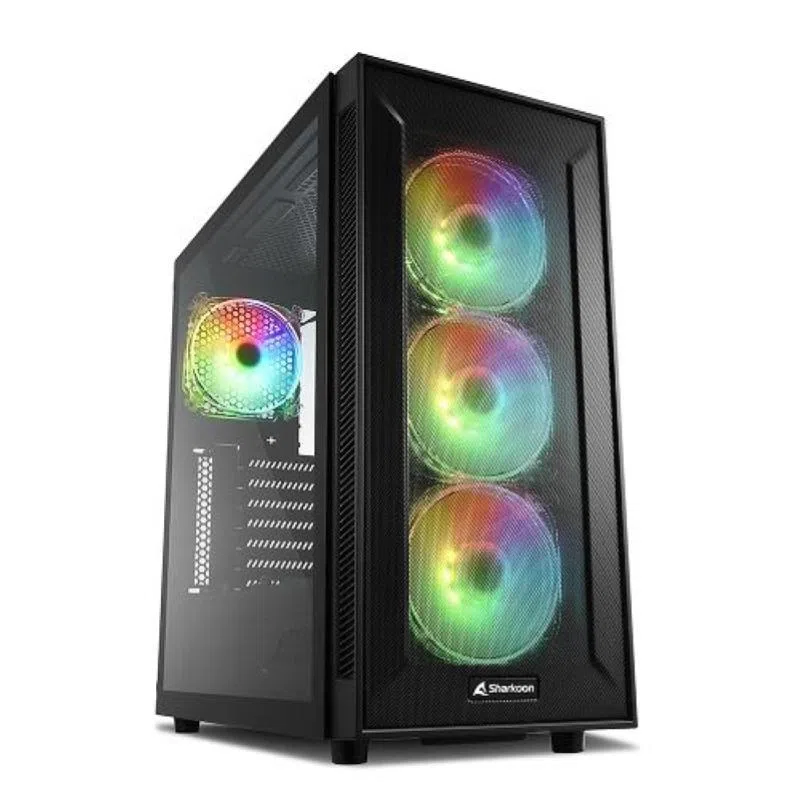 Sharkoon tg6m rgb case atx 2xusb 2.0 2xusb 3.0 vetro temperato 4x 120 argb argb controller