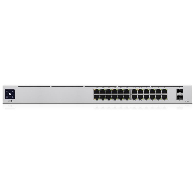 Ubiquiti usw-24-poe-eu switch gestito l2/l3 24 porte gigabit 10/100/1000 di cui 16 poe 95 w - 2 porte sfp montabile a rack