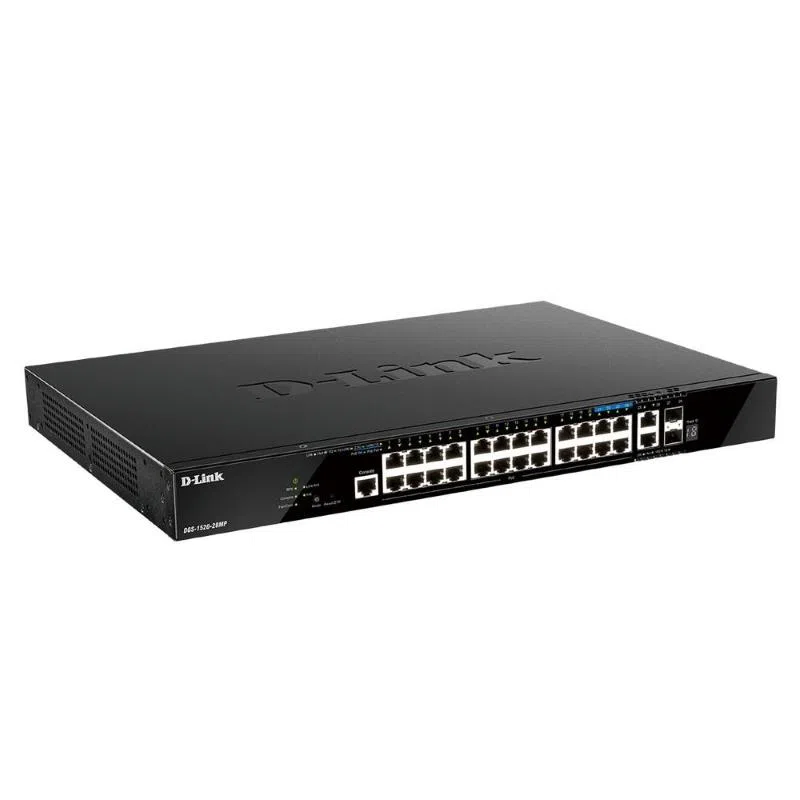 D-link dgs-1520-28mp switch di rete gestito l3 gigabit ethernet (10/100/1000) supporto power over ethernet (poe) 1u nero