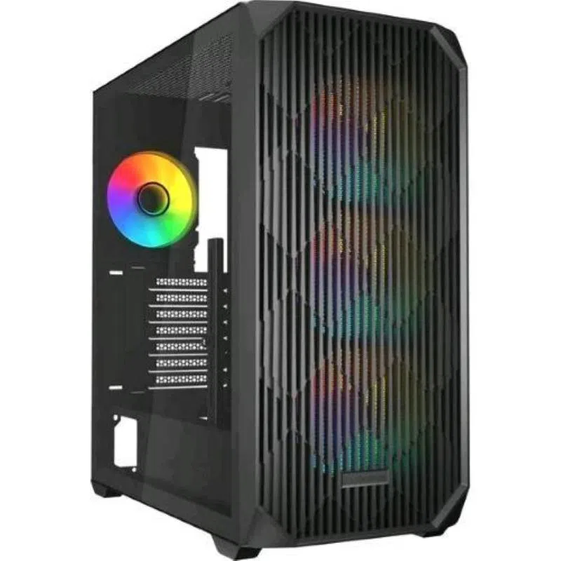 Sharkoon ak3 rgb midi tower atx u3 pannello laterale in vetro temperato 1 x usb-c 4 x argb fan 120mm nero — 2
