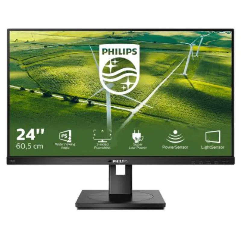 Philips 242b1g/00 23.8 led ips full hd 16.9 74hz 4ms contrasto 1.000:1 low blue light hub usb vga dvi-d hdmi displayport altoparlanti incorporati nero — 2