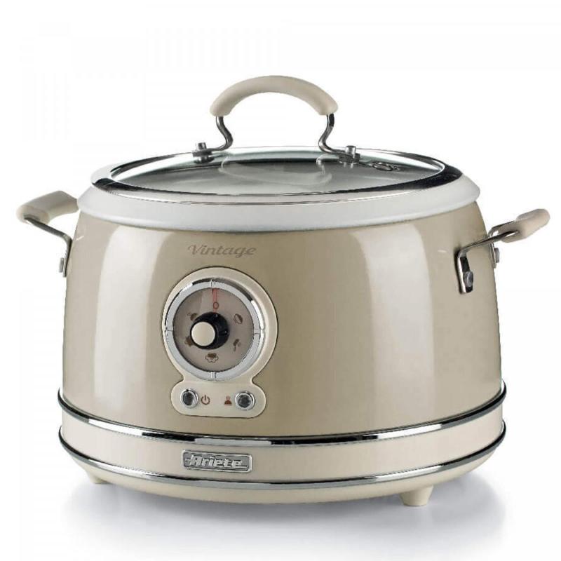 Ariete 2904/03 cuociriso vintage 700w cottura a vapore 5 funzioni di cottura 3.5 lt rivestimento in ceramica beige