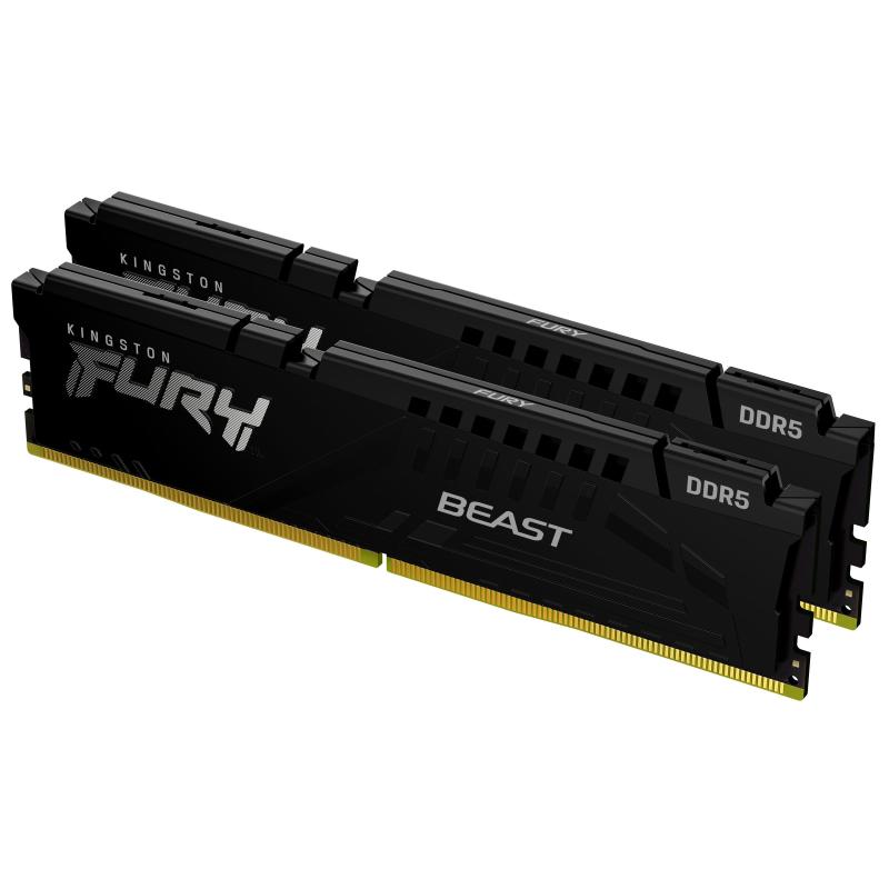Kingston fury beast expo kit memoria ram 2x32gb tot 64gb 6.000mhz tipologia dimm tecnologia ddr5 cas 30 black