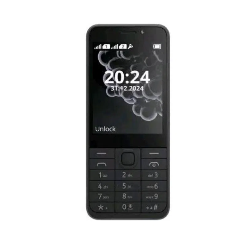 Nokia 230 2024 dual sim doppia fotocamera flash radio fm gioco snake cover posteriore in alluminio italia black — 2