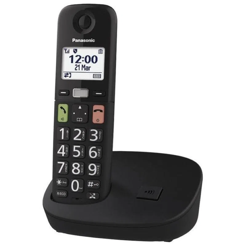 Panasonic kx-tgu110exb cordless display 1.8`` vivavoce tasti grandi compatibile con apparecchi acustici — 2