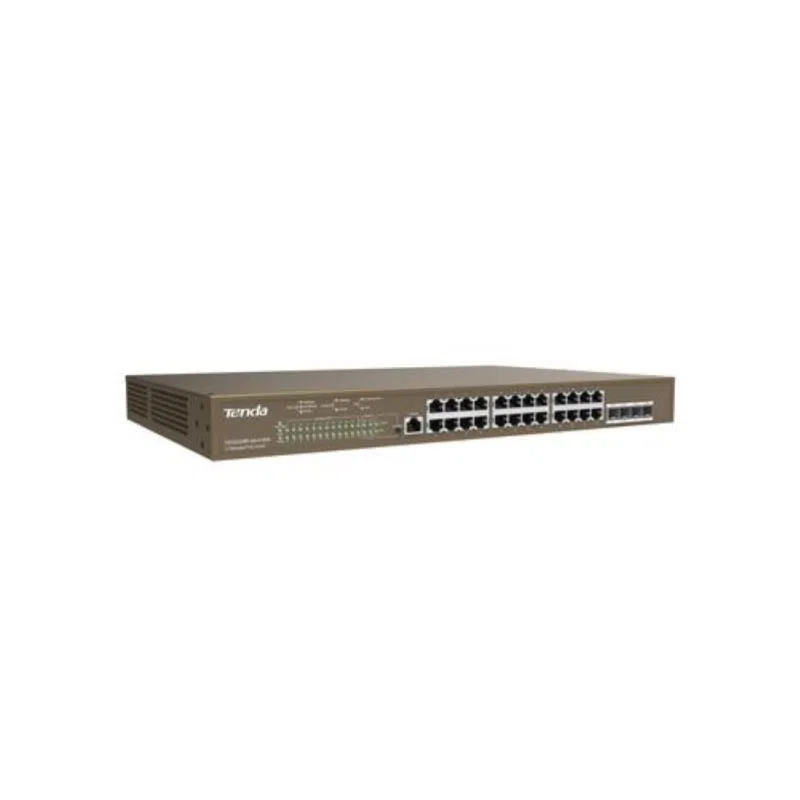Tenda switch l3 managed poe switch 24 porte 10/100/1000 base-t ethernet - 4 porte 1000 base-x sfp -1