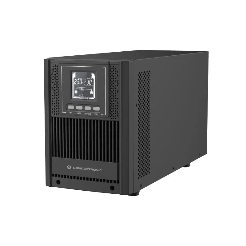 Conceptronic zeus52es2k ups 2kva 1800w doppia conversione 4 prese ac lcd gruppo continuita`