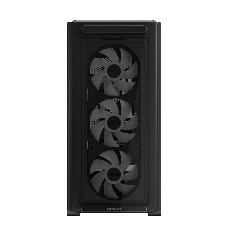 Asus a23 plus tg argb black case micro-atx, supporto per schede madri con connettori nascosti, radiatori da 360mm e schede grafiche da 380mm 4 ventole argb preinstallate nero — 2