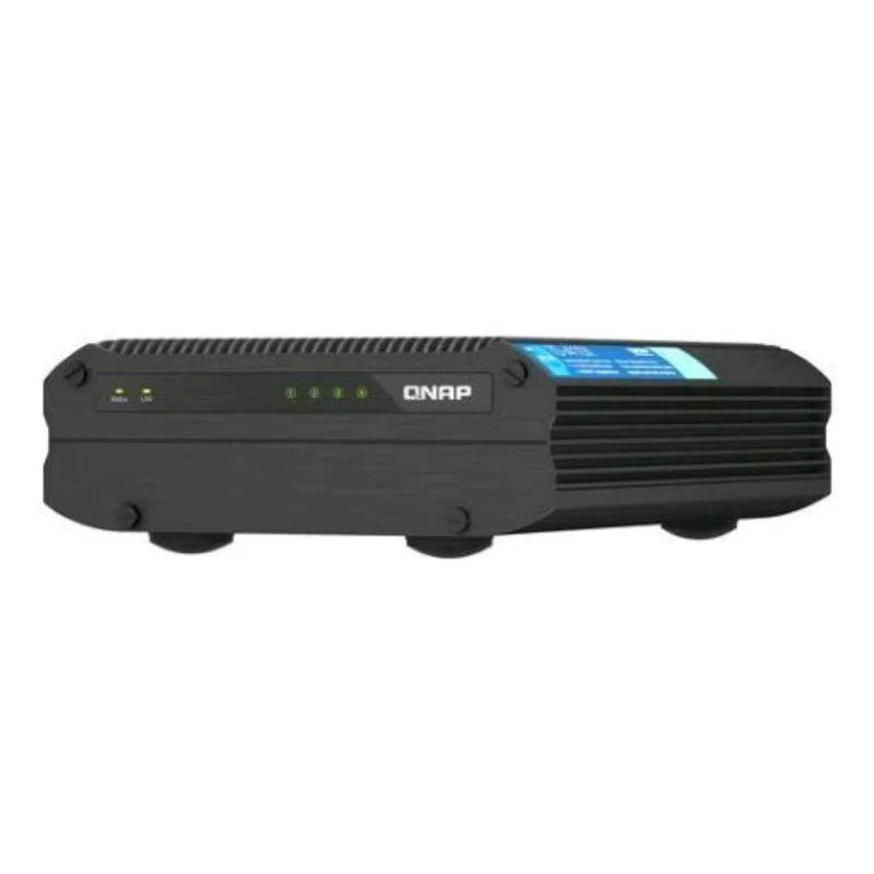 Qnap ts-i410x nas chassis tower intel atom x6425e 3ghz ram 8gb-4 bay hdd/ssd 2.5-lan 1000/2500/5000/10000 mbps colore nero