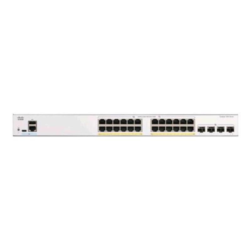 Cisco catalyst 1200-24fp-4x switch gestito l3 - 24 x 10/100/1000 (poe+) + 4 x 10 gigabit sfp+ poe+ (375 w) montabile su rack bianco
