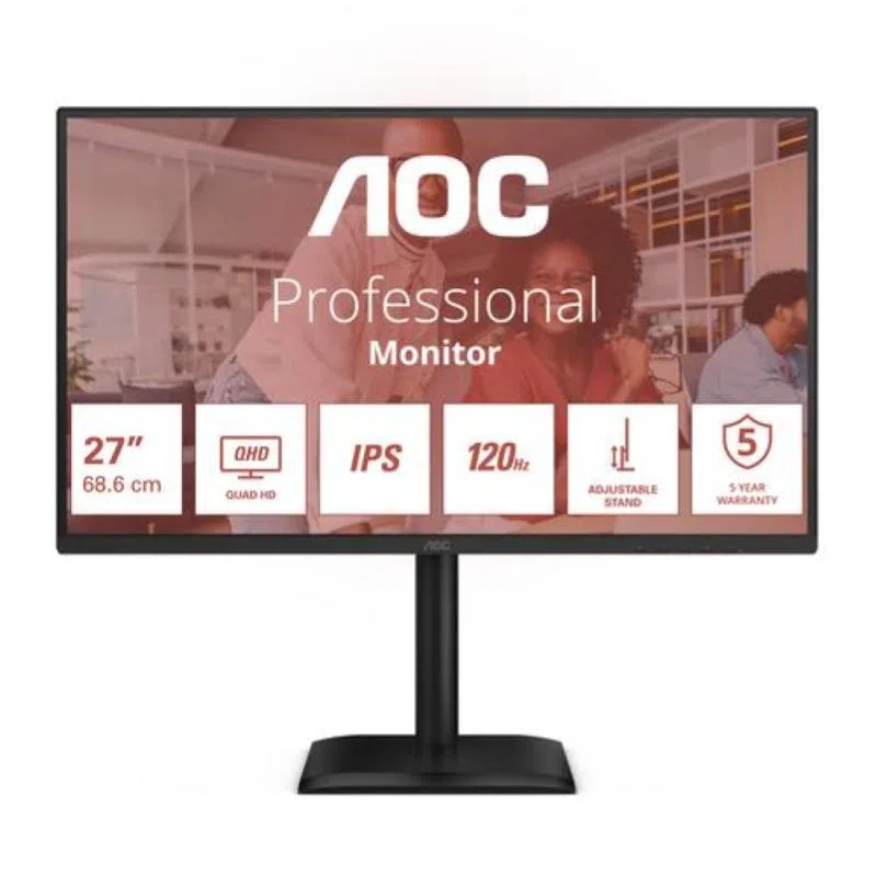 Aoc monitor 27 led ips qhd 16:9 4ms 120hz 350 cdm, pivot, dp/hdmi, multimediale — 2