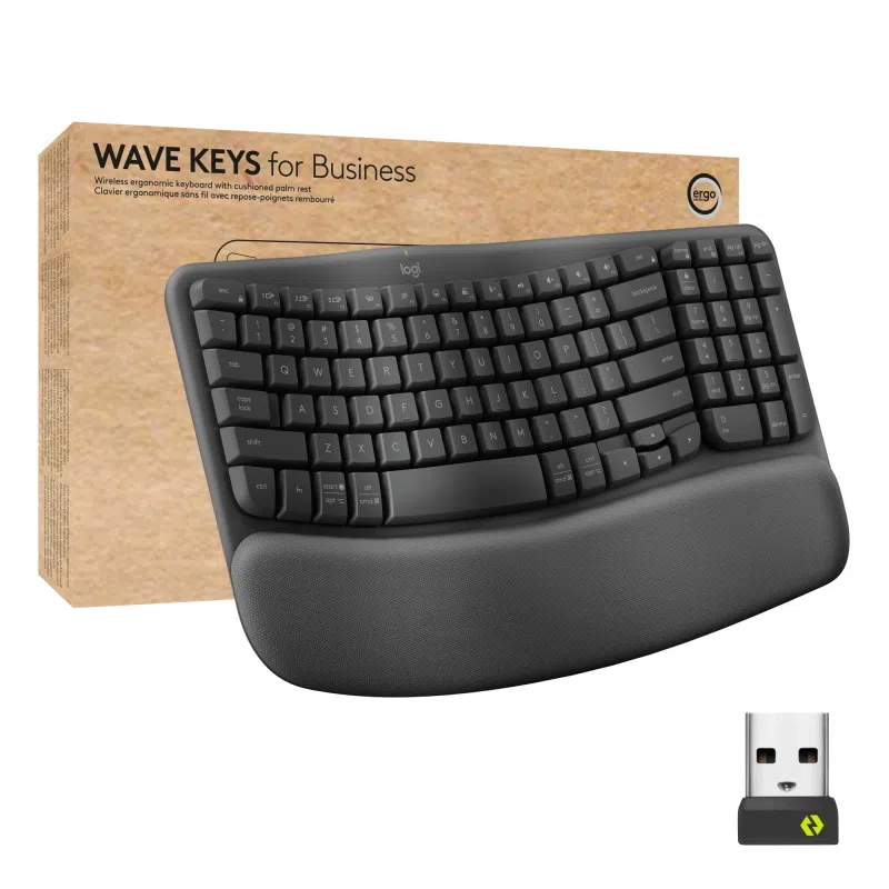 Logitech wave keys for business tastiera ufficio rf senza fili + bluetooth qwerty us international grafite