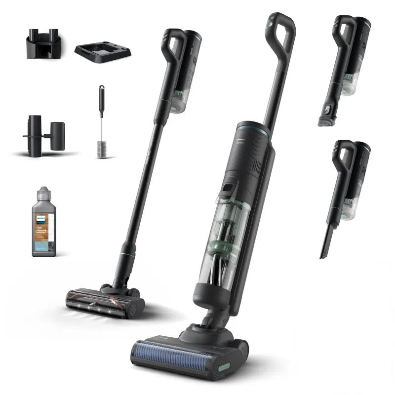 Philips xw7263/11 aquatrio lavapavimenti wetedry 3 in 1 filtraggio ciclonico a 5 stradi con accessori grigio scuro