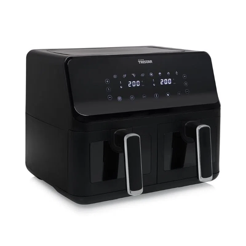 Tristar fr-9040 - friggitrice ad aria 8 l, 2700 w, 8 programmi preimpostati, display lcd, tecnologia a doppio cestello, nero