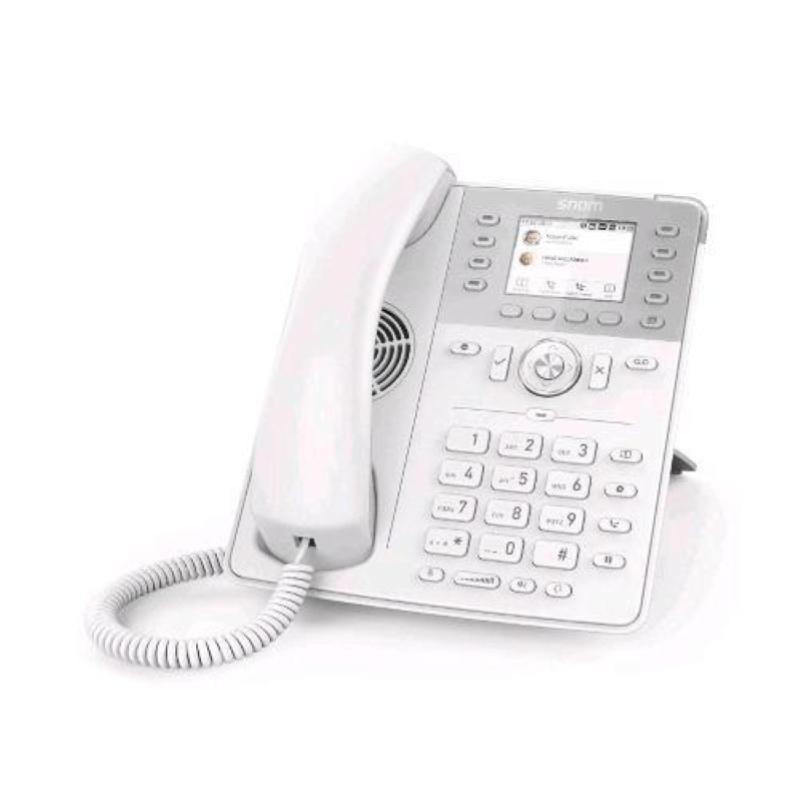 Snom d735 telefono ip fisso display tft 2.7 12 account sip vivavoce dsp 2 porte gigabit ethernet porta usb white