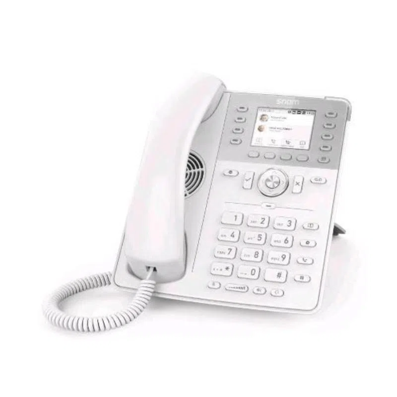 Snom d735 telefono ip fisso display tft 2.7 12 account sip vivavoce dsp 2 porte gigabit ethernet porta usb white
