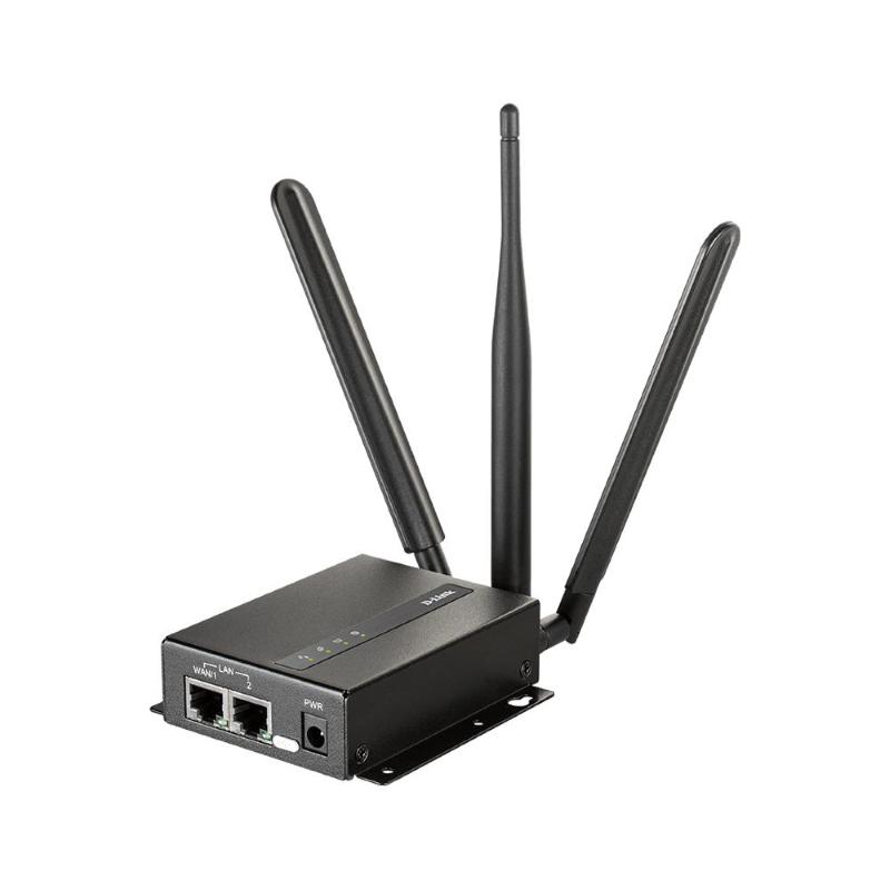 D-link dwm-313 router 4g lte cat.4 m2m slot dual-sim vpn wi-fi 2.4ghz gigabit ethernet socca in metallo nero