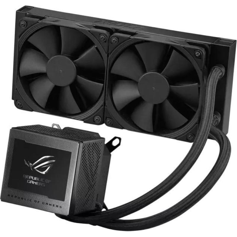Asus rog ryujin iii 240 raffreddatore per cpu all-in-one lcd da 3.5 pollici pompa asetek di 8a generazione 2xventole 2000 pwm da 120 mm colore nero