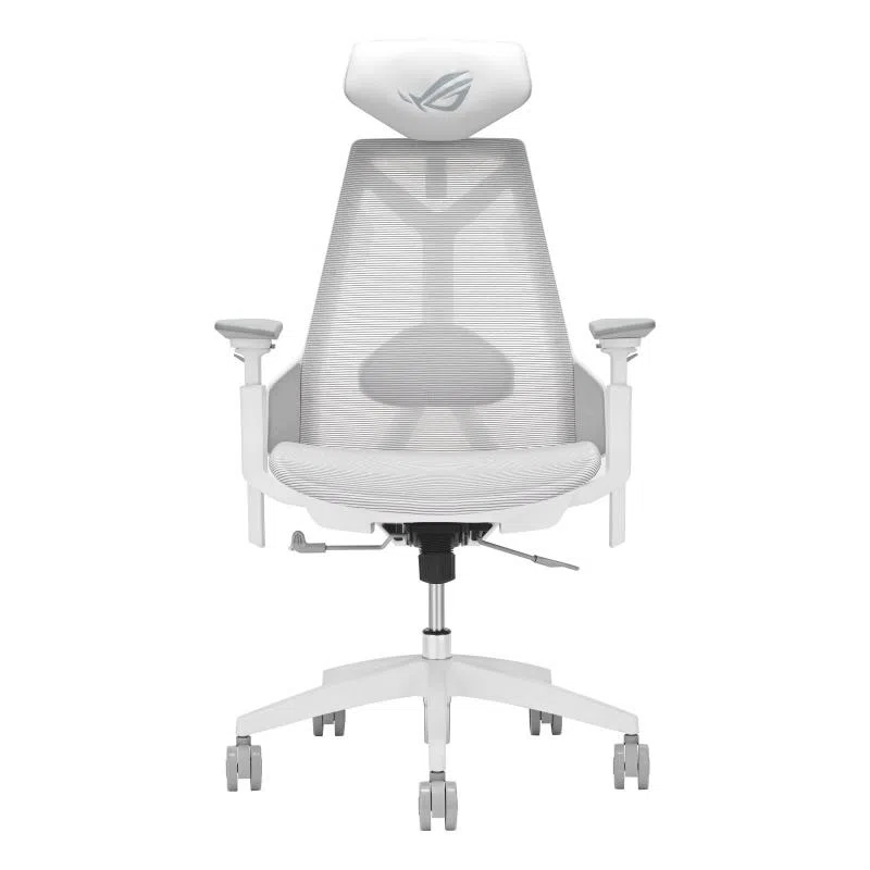 Asus rog destrier ergo core white sedia gaming pc con supporto lombare