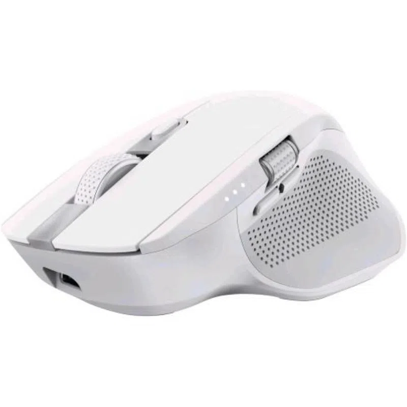 Trust ozaa+ mouse wireless bluetooth + rf 2.4ghz mouse ottico silenzioso multi-dispositivo rotellina laterale ricaricabile bianco — 2