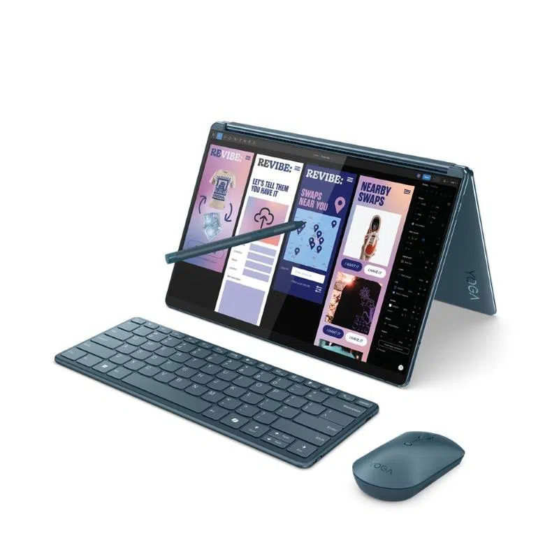 Lenovo yoga book 9 13imu9 13.3 oled 2.8k 2880 x 1800 touch screen intel core ultra 7 155u ram 32gb-ssd 1.000gb nvme-wi-fi 6e-win 11 home azzurro (83ff0022ix)