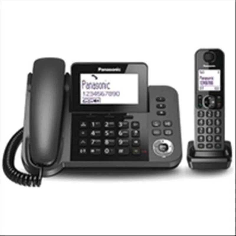 Panasonic kx-tgf310exm 2 in 1 cordless dect + telefono da tavolo colore nero