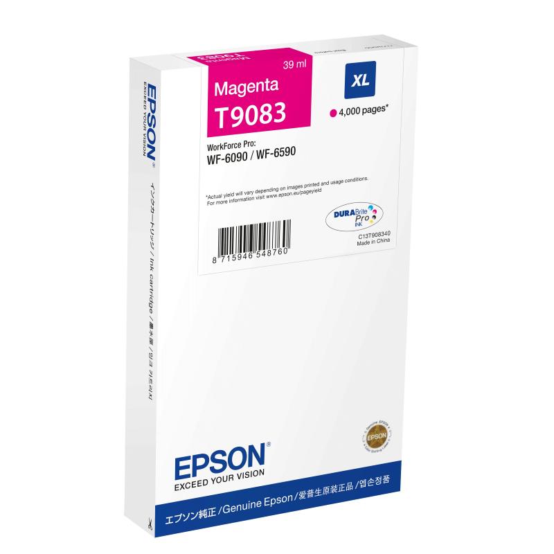 Epson t9083 durabrite pro cartuccia ink magenta xl 39 ml per workforce pro wf-6090, wf-6590 4.000 pagine