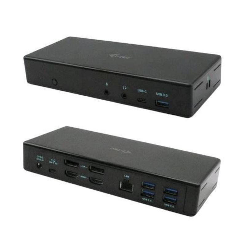 I-tec docking station usb-c quattro display con power delivery 85w 2xdisplayport 2xhdmi 5xusb-a 3.0 1xusb-c glan ethernet black