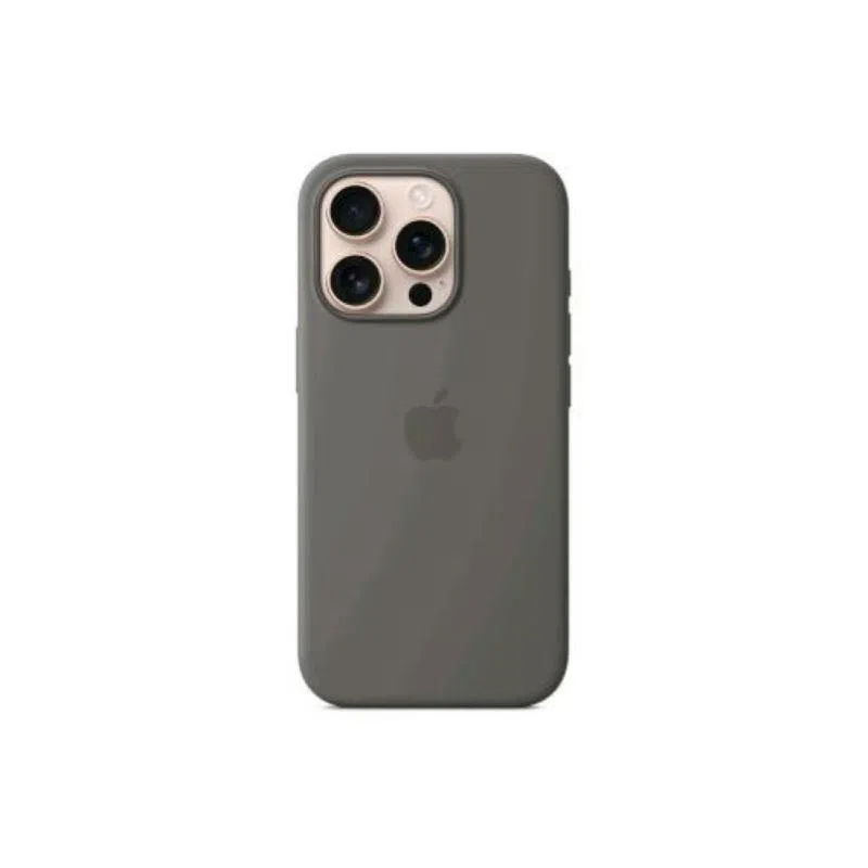 Apple iphone 16 pro silicone case cover magsafe in silicone stone grey