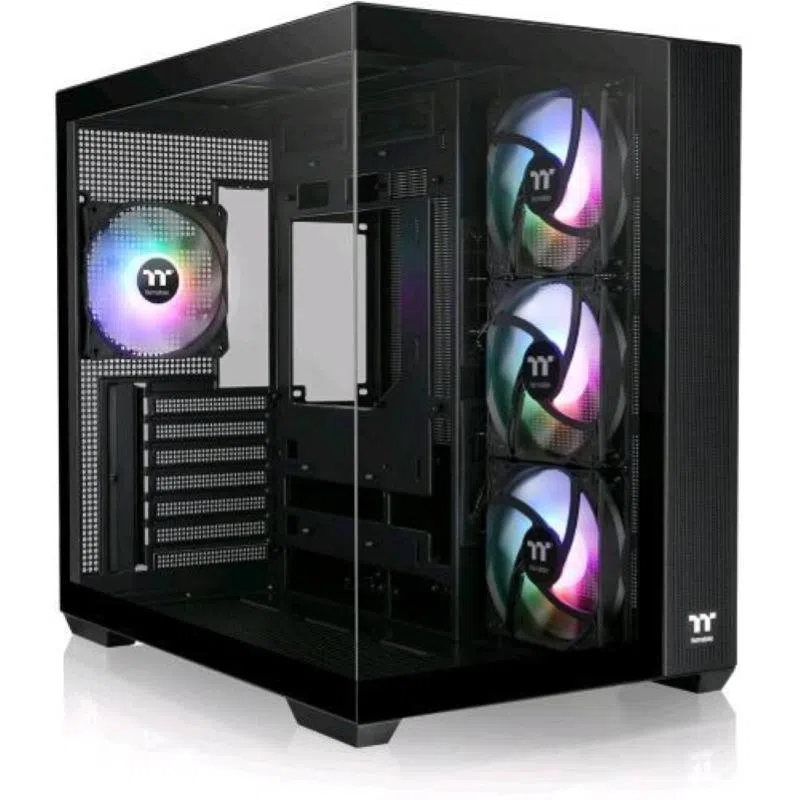 Thermaltake view 380 tg argb mid tower mini itx, micro atx e atx pannello frontale e laterale in vetro temperato nero